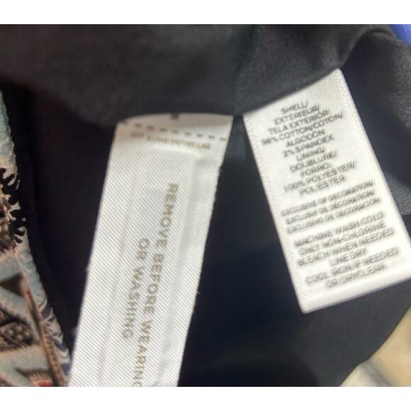 Ann Taylor Loft Aztec Tribal Multicolor Print Side Zip Mini Skirt Women's Size 8 - Picture 2 of 5